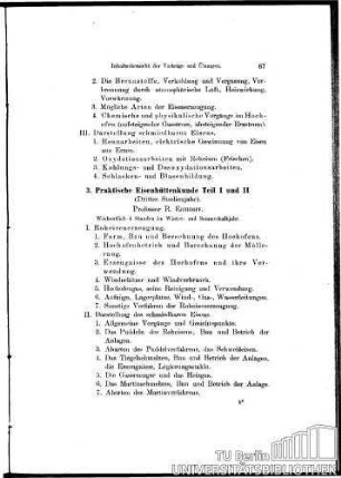 3. Praktische Eisenhüttenkunde Teil I und II