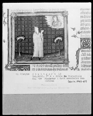 Bible Historiale — Gott erscheint dem Abraham, Folio 18verso