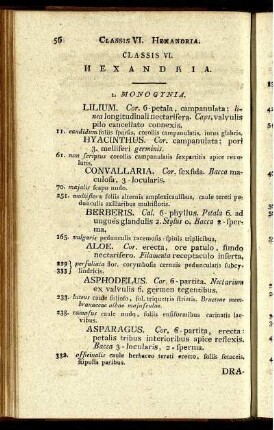 Classis VI. Hexandria.