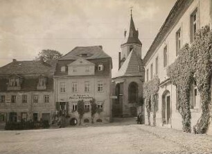 Mutzschen. Straßenansicht mit Stadtkirche