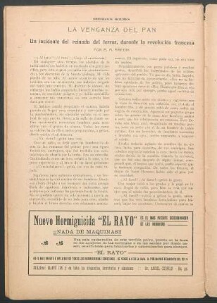La venganza del pan : Un incidente del reinado del terror, durante la revolución francesa