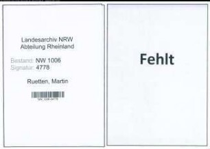 Entnazifizierung Martin Ruetten , geb. 25.11.1881 (Kohlenhaendler)