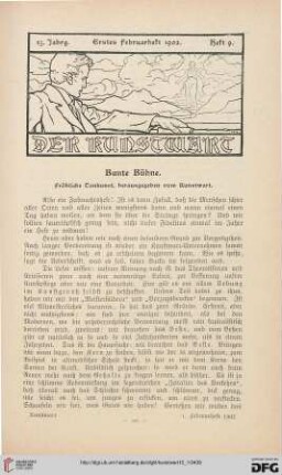 Bunte Bühne: fröhliche Tonkunst, herausgegeben vom Kunstwart