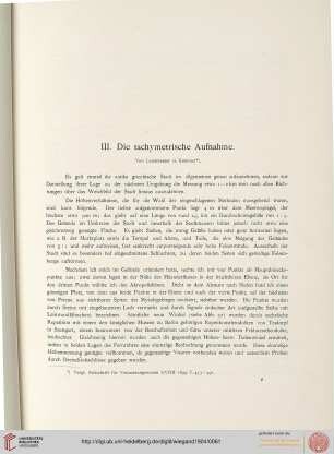 III. Die tachymetrische Aufnahme