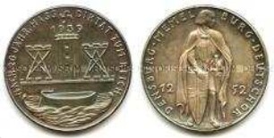 Medaille auf den Anschluss des Memellandes, in Originalschachtel