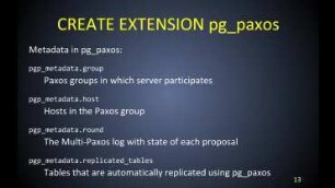 pg_paxos: Table Replication through Distributed Consensus