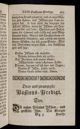 469-493, Drey und zwanzigste Passions-Predigt