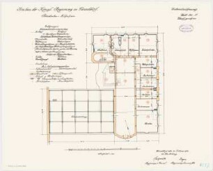 Geschäftsgebäude der Königlichen Regierung, Düsseldorf Präsidenten-Wohnhaus: Grundriss DG 1:100