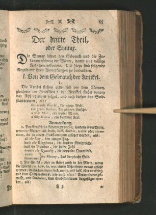 Der dritte Theil, oder Syntax.