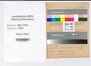 Entnazifizierung Paul Ernst , geb. 18.01.1899 (Kassenleiter)