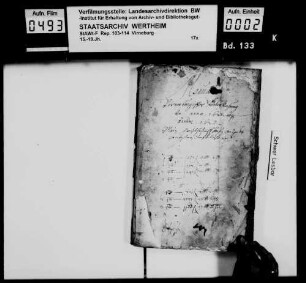 Manual der Renteirechnungen Virneburg