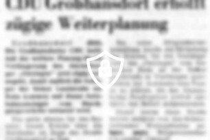CDU Großhansdorf erhofft zügige Weiterplanung