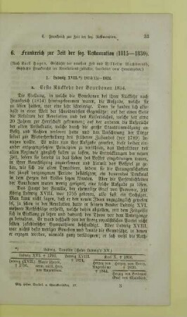 6. Frankreich zur Zeit der sog. Restauration (1815 - 1830)