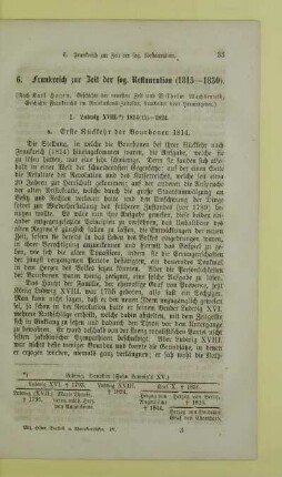 6. Frankreich zur Zeit der sog. Restauration (1815 - 1830)