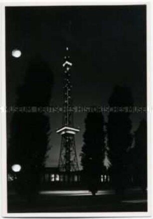 Berlin, Charlottenburg, Funkturm bei Nacht