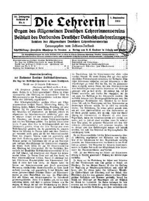 Generalversammlung des Verbandes Deutscher Volksschullehrerinnen : die Lage der Volksschullehrerinnen im neuen Deutschland ; (Fortsetzung und Schluß Nr.5, S.20)