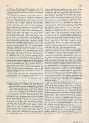 35-37 [Rezension] Schmid, Josef, Das Evangelium nach Markus