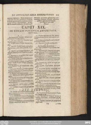 Caput XIX. De Romani Pontificis Autoritate.