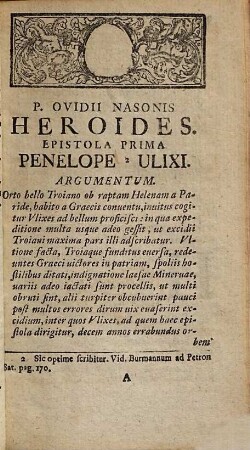 P. Ovidii Nasonis Heroides sive Epistolae