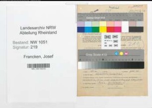 Entnazifizierung Josef Francken , geb. 12.04.1888 (Arzt)