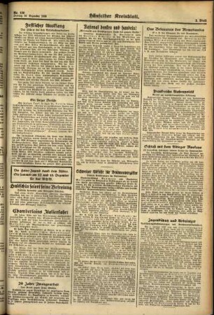 Zweite Ausgabe vom Freitag, den 16. Dezember 1938.