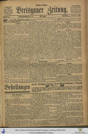 01.11.1890 (Erstes Blatt)
