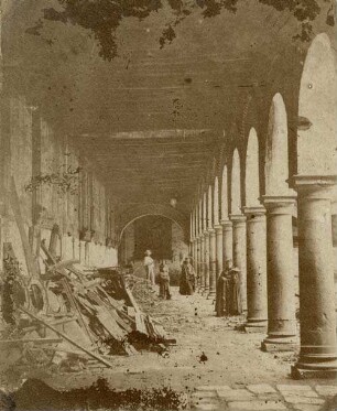 Kloster San Francisco nach dem Erdbeben von 1868