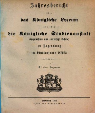 Jahres-Bericht. 1871/72 (1872)