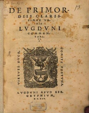 De primordiis urbis Lugdini commentarius