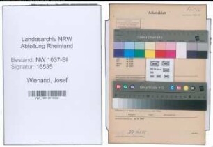 Entnazifizierung Josef Wienand , geb. 17.02.1908 (Angestellter)
