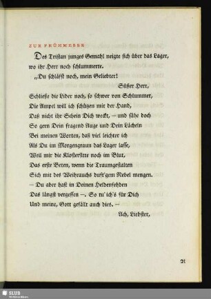 Zur Frühmesse