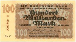 Geldschein, 100 Milliarden Mark, 30.10.1923