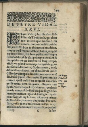 De Peyre Vidal, XXVI