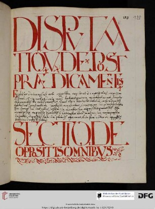 Disputatio quinta, De postpraedicamentis