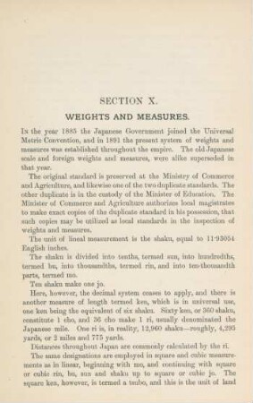 Section X. Weights and measures