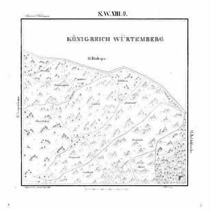 Kartenblatt SW XIII 9 Stand 1861 (nur hohenzollerischer Teil)