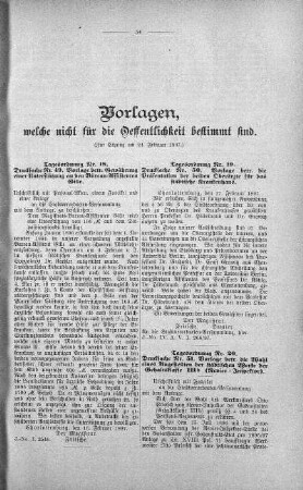 Vorlagen welche nicht für die Oeffentlichkeit bestimmt sind., 24. Februar 1897