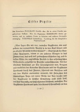 Eilfte Vigilie Des Konrektors Paulmann Unwille über die in seiner Familie ausgebrochene Tollheit ...