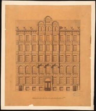 Wohnhausfassade: Ansicht, Maßstabsleiste