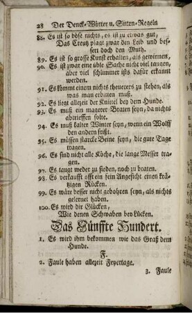 Das Fünffte Hundert. - Das Siebende Hundert.
