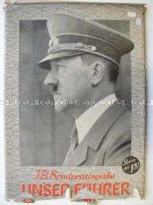 Sonderausgabe der Wochenzeitschrift "Illustrierter Beobachter" zum 50. Geburtstag von Adolf Hitler im originalen Versandumschlag