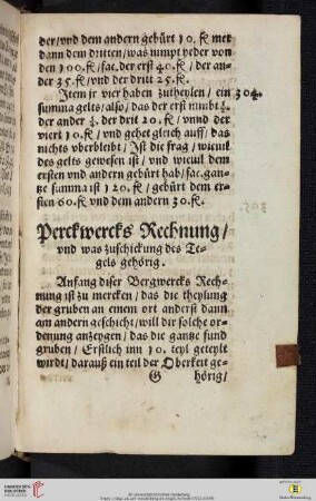 Perckwercks Rechnung (Nr. 305-314)