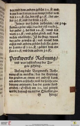 Perckwercks Rechnung (Nr. 305-314)