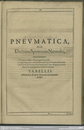 Pneumatica, Hoc est, Doctrina Spirituum Naturalis