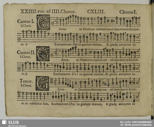 CXLIII. Cantate Domino canticum novum laus ejus in ecclesia sanctorum