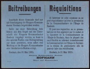 "Beitreibungen" (Regelung von Beitreibungen im Bereich Roubaix) (No. 101)