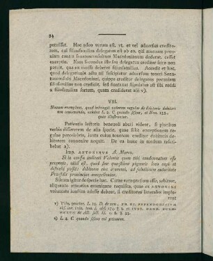 34-38, VII. Nouum exemplum, quod infringit valorem regulae de debitoris debitore non conueniendo...