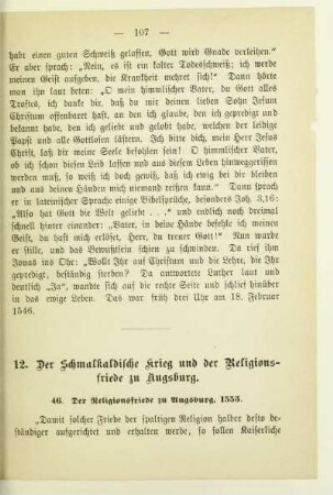 12. Der Schmalkaldische Krieg und der Religionsfriede zu Augsburg