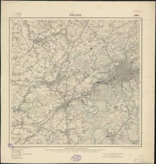 Meßtischblatt 2720 : Elberfeld, 1894 : Elberfeld. - Aufn. 1892. - 1:25000. - [Berlin]: Reichsamt für Landesaufnahme, 1894. - 1 Kt.