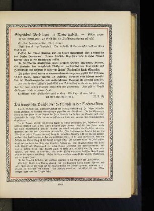 Siegreiches Vordringen im Woévregebiet.